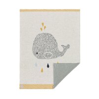 Babydecke Knitted Blanket GOTS - Litte Water Whale 75 x...