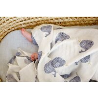 Babydecke Knitted Blanket GOTS - Litte Water Whale 75 x 100 cm