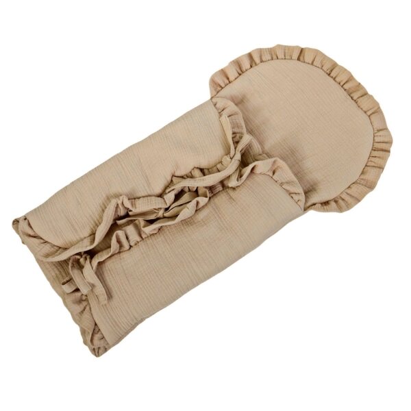 Babyschlafsack aus Musselin mit Schleifen CUDDLY | TOG 2.5 | Steckkissen Nude