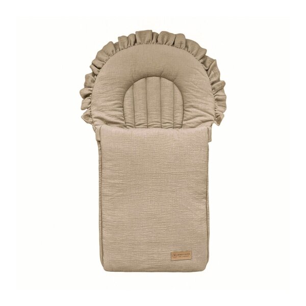 Babyschlafsack aus Musselin DREAMY | TOG 2.5 | Steckkissen 75 cm | Braun