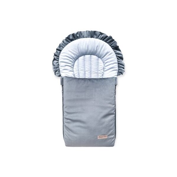 Babyschlafsack aus Velours DREAMY | TOG 2.5 | Steckkissen 75 cm | Grau