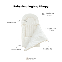 Babyschlafsack aus Musselin SLEEPY | TOG 2.5 | Steckkissen 75 cm | Grau